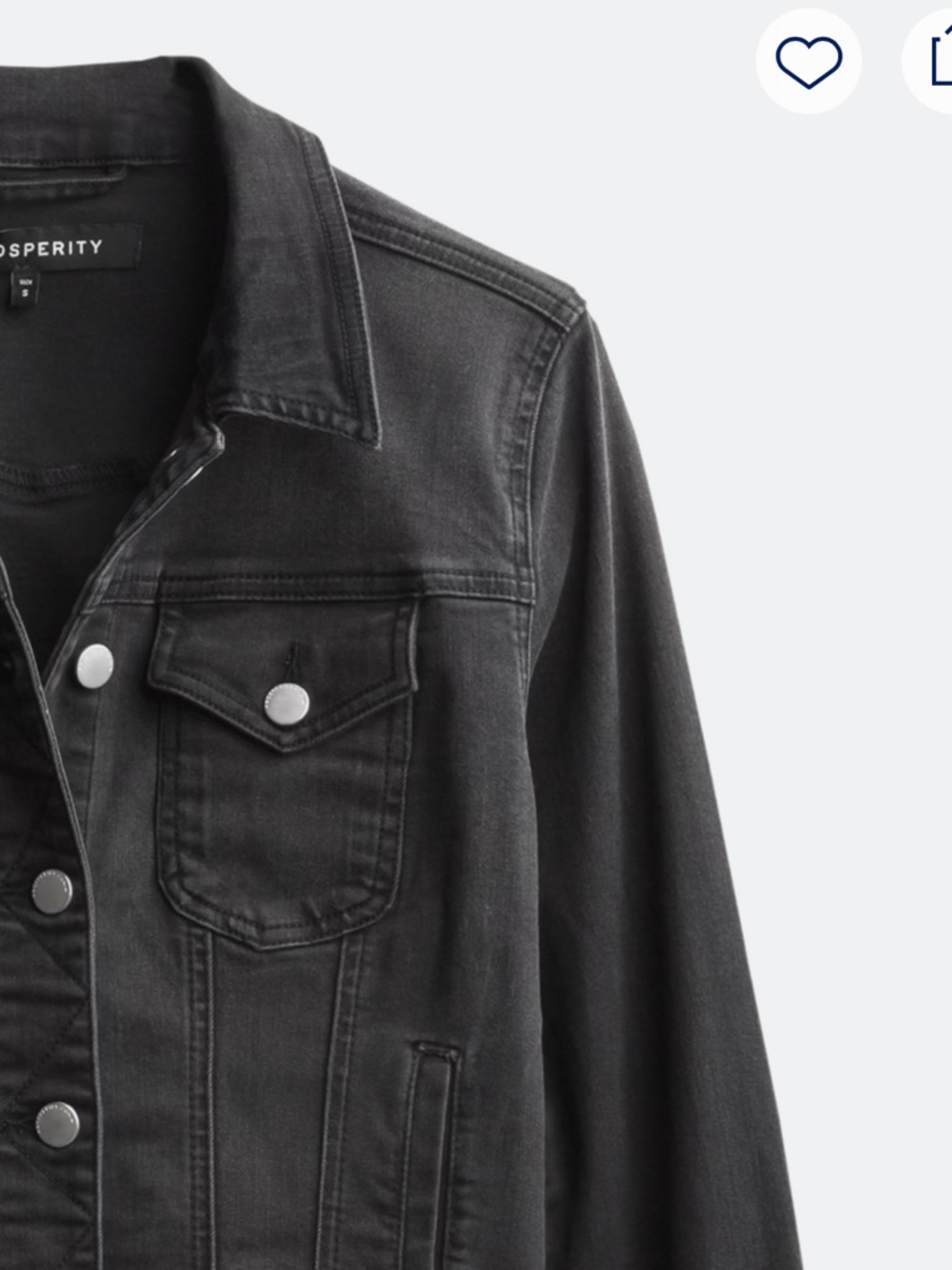 PROSPERITY Jolene Stretch Black Denim Jacket Black size XL BNWT - Picture 3 of 8
